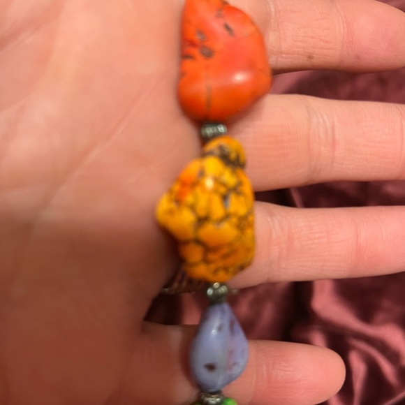 New ladies multicolored stone toggle necklace - Picture 3 of 5